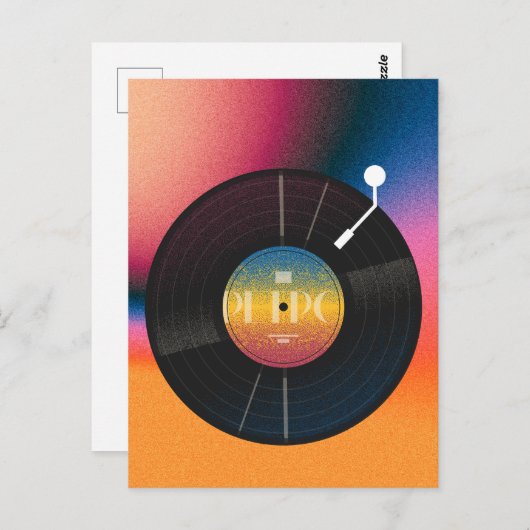 Retro kleurrijk Vinyl Briefkaart (Voorkant / Achterkant)