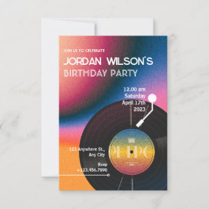 Retro kleurrijk Vinyl Kaart
