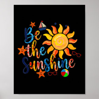Retro Kleurrijk Wees De Zon Grappige Zomer Vibe Poster