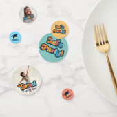 Retro kleurrijke 2 foto elk jaar afstuderen confetti (Groep)