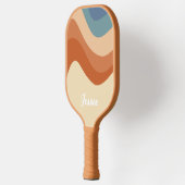 Retro Kleurrijke 70s Gebogen Strepen Pickleball Paddle (Links)