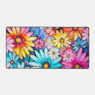 Retro Kleurrijke Abstracte Daisy Flowers Bureaumat
