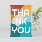 Retro Kleurrijke  Abstracte Kunst Bedankkaart (Staand voorkant)