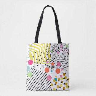 Retro Kleurrijke Abstracte Kunst Polka Dot Draagtas