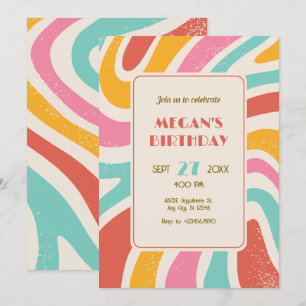 Retro Kleurrijke abstracte naadloze patroonverjaar Kaart