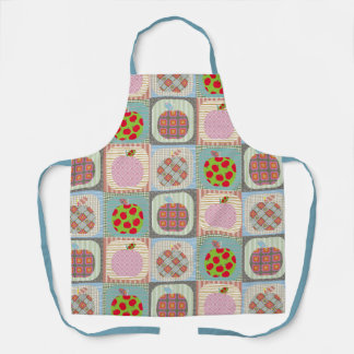 Retro kleurrijke Apple Patchwork Quilt Schort