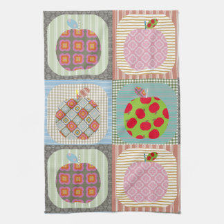 Retro kleurrijke Apple Patchwork Quilt Theedoek