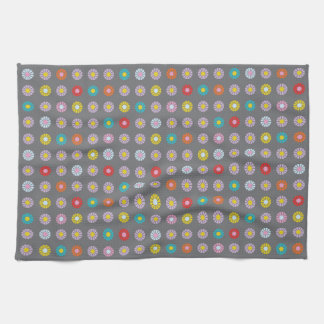 Retro kleurrijke bloem theedoek