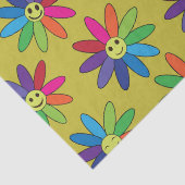 Retro kleurrijke bloemen met een gelukkig gezichts tissuepapier (Detail)