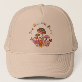 Retro kleurrijke boho bloemen groovy bloemenontwer trucker pet