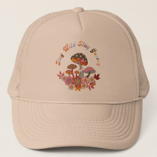 Retro kleurrijke boho bloemen groovy bloemenontwer trucker pet