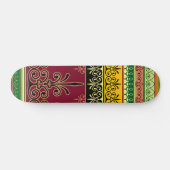 Retro Kleurrijke Bourgogne Groen Abstract Trendy C Skateboard (Horizontaal)
