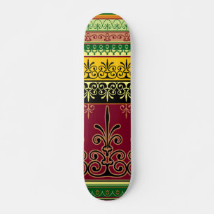 Retro Kleurrijke Bourgogne Groen Abstract Trendy C Skateboard