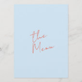 Retro Kleurrijke Bright Funky Modern Unieke bruilo Menu (Achterkant)