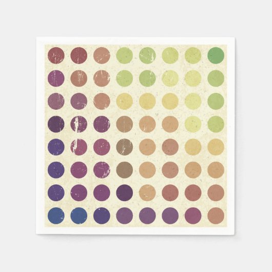 Retro Kleurrijke Cirkels Papieren servetten (Voorkant)