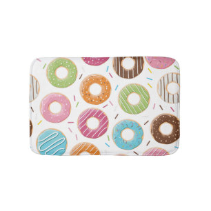 Retro Kleurrijke Donut Patroon Minimalistische Pre Badmat