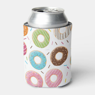 Retro Kleurrijke Donut Patroon Minimalistische Pre Blikjeskoeler