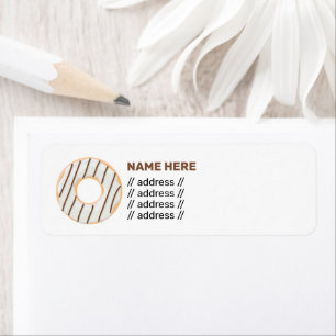 Retro Kleurrijke Donut Patroon Minimalistische Pre Etiket