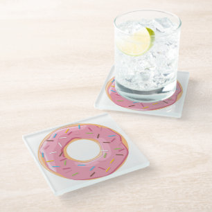 Retro Kleurrijke Donut Patroon Minimalistische Pre Glazen Onderzetter