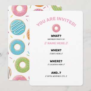 Retro Kleurrijke Donut Patroon Minimalistische Pre Kaart