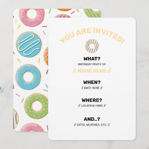 Retro Kleurrijke Donut Patroon Minimalistische Pre Kaart