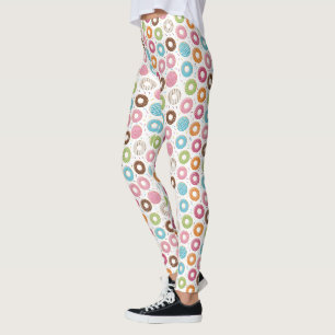 Retro Kleurrijke Donut Patroon Minimalistische Pre Leggings