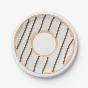 Retro Kleurrijke Donut Patroon Minimalistische Pre Papieren Bordje