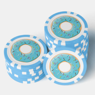 Retro Kleurrijke Donut Patroon Minimalistische Pre Poker Chips