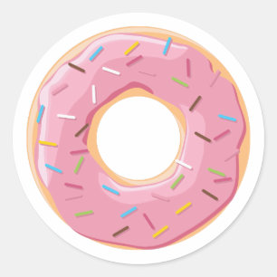 Retro Kleurrijke Donut Patroon Minimalistische Pre Ronde Sticker
