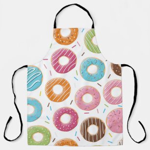 Retro Kleurrijke Donut Patroon Minimalistische Pre Schort