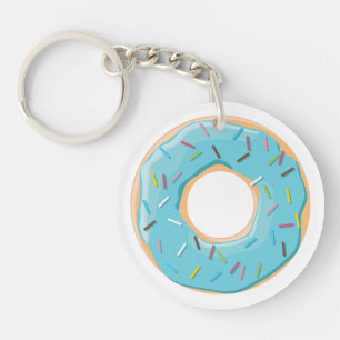 Retro Kleurrijke Donut Patroon Minimalistische Pre Sleutelhanger
