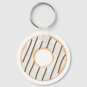 Retro Kleurrijke Donut Patroon Minimalistische Pre Sleutelhanger
