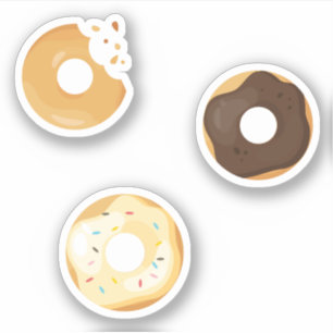 Retro Kleurrijke Donut Patroon Minimalistische Pre Sticker