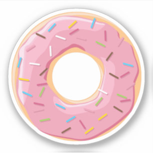 Retro Kleurrijke Donut Patroon Minimalistische Pre Sticker