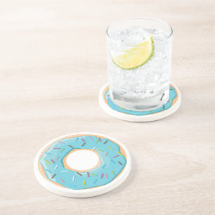 Retro Kleurrijke Donut Patroon Minimalistische Pre Zandsteen Onderzetter