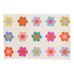Retro Kleurrijke Floral Preppy Abstract Flowers Kussensloop