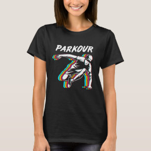 Retro Kleurrijke Free Running Jumping Parkour voor T-shirt
