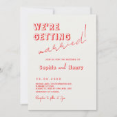 Retro Kleurrijke Fun Wavy Handgeschreven Bruiloft Kaart (Voorkant)