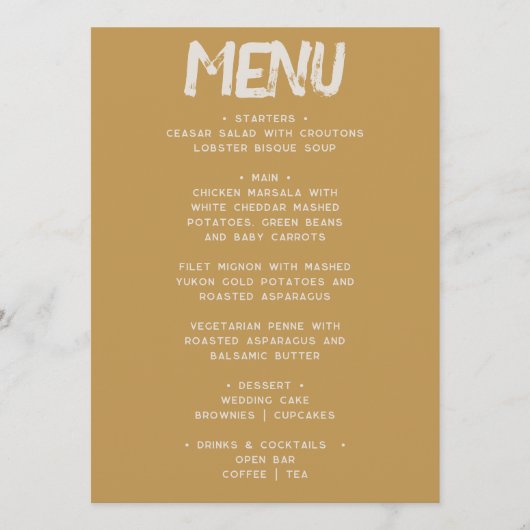 Retro Kleurrijke Funky Bold Moderne Unieke Bruilof Menu (Voorkant)