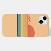 Retro kleurrijke  gestreepte regenboog Case-Mate iPhone case (Achterkant (horizontaal))