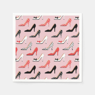 Retro Kleurrijke Girly Hoge Hak Pump Schoenen Patr Servetten