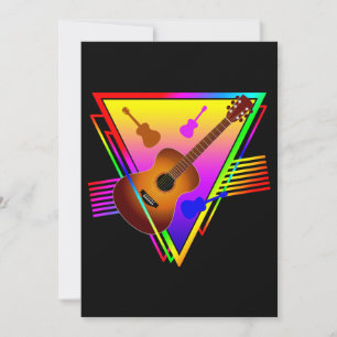 Retro Kleurrijke Gitaar Kaart