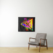 Retro kleurrijke gitaar wandkleed (In Situ (horizontaal))