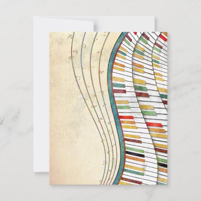 Retro kleurrijke golvende piano (Voorkant)