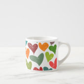 Retro Kleurrijke Groovy Valentijn Hearts Pattern Espresso Kop (Rechts)