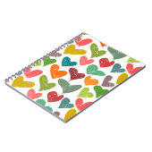 Retro Kleurrijke Groovy Valentijn Hearts Pattern Notitieboek (Linkerzijde)