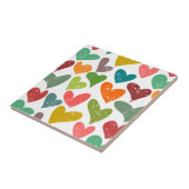 Retro Kleurrijke Groovy Valentijn Hearts Pattern Tegeltje (Zijkant)