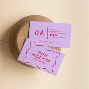 Retro Kleurrijke Hand geschreven Bold Boho Unieke  Visitekaartje