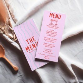 Retro Kleurrijke Hand Getrokken Funky Wedding Menu