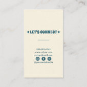 Retro Kleurrijke Hand getrokken Groovy Floral Tren Visitekaartje (Achterkant)